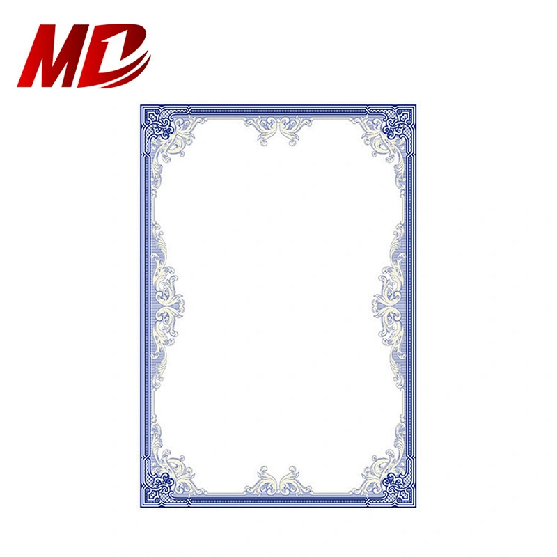 A4 size  certificate in high quality Gold Foil Hot Stamping Printing Paper