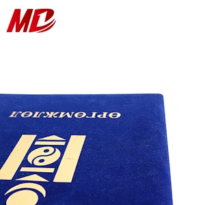 Beauty Royal Blue A4 Velvet custom diploma cover holder for Graduation Certificate