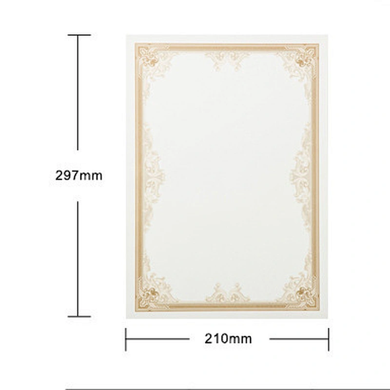 Gold Foil Hot Stamping A4 Award Degree Certificate Printing Paper