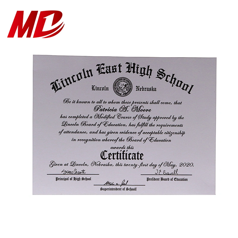 Raised Letter Certificate Paper for Graduates