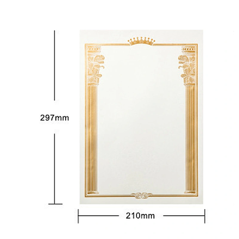 Hot stamping Anti-fake Watermarked paper security certificate paper for Certificate, certificate of honor