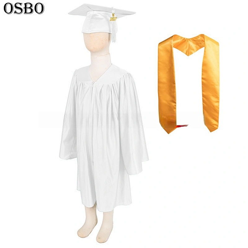 New High Quality Matte Fabric Children's Graduation Caps and Gowns Set for Sale
