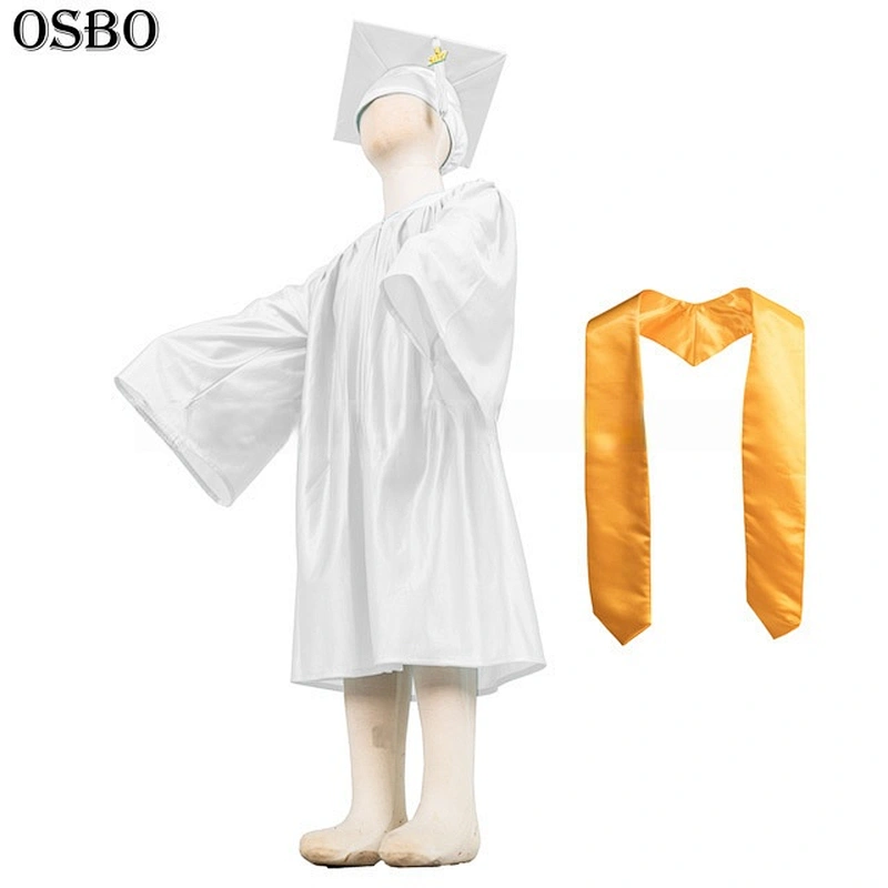 New High Quality Matte Fabric Children's Graduation Caps and Gowns Set for Sale