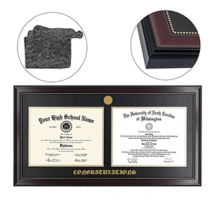 A4  Double Certificates Diplomas Documents Frame With or Without School/Company Seal Medal&Embossed Name