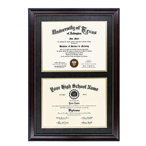 Wholesale Price 2020 Graduation Double Picture Diploma Certificate Frame for 8.5*11 certificate