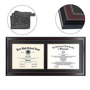 A4  Double Certificates Diplomas Documents Frame With or Without School/Company Seal Medal&Embossed Name