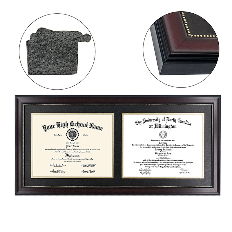A4  Double Certificates Diplomas Documents Frame With or Without School/Company Seal Medal&Embossed Name