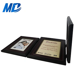 Tabletop PS Photo Frame 4x6 5x7 Hinged Threefold Picture Personalised Photo Frames,Glass Front,Fit for Stands Vertical