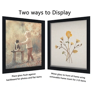 Bulk Christmas gift decoration picture frame standing photo frame deep wooden box display frame