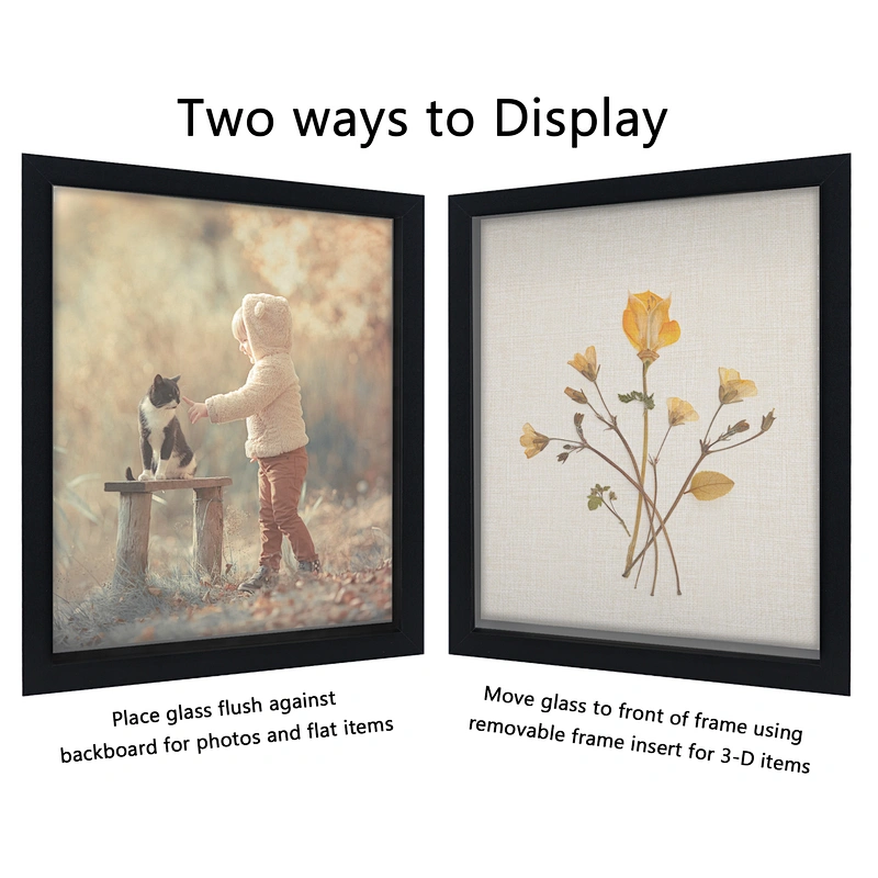 Bulk Christmas gift decoration picture frame standing photo frame deep wooden box display frame