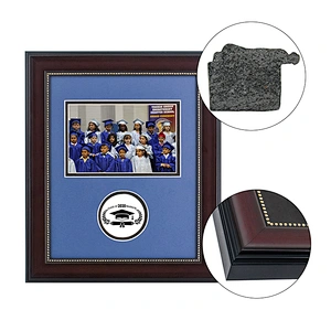 Wholesale Diploma Photo Graduation Photo Frame with Class Name School Seal Holder Navy Black Matting