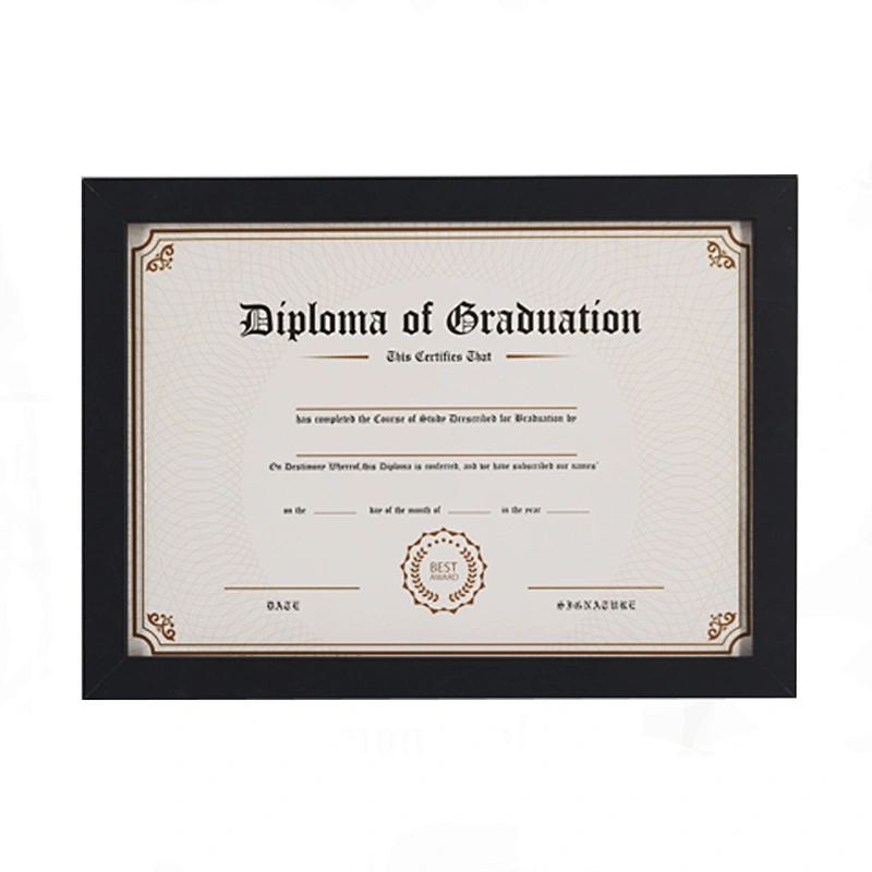 A4 MDF Black Photo Certificate Document Frames
