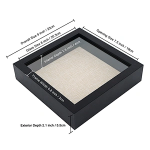 wholesale home decor wooden small deep 3D acrylic wall shadow box picture frame