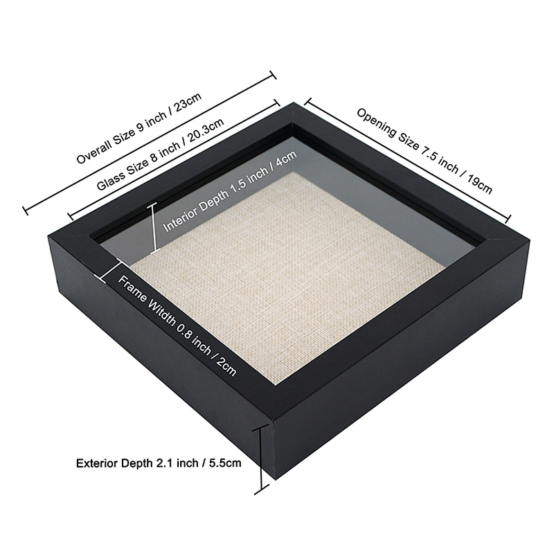 wholesale home decor wooden small deep 3D acrylic wall shadow box picture frame