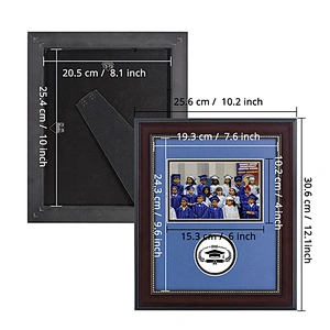 Wholesale Diploma Photo Graduation Photo Frame with Class Name School Seal Holder Navy Black Matting