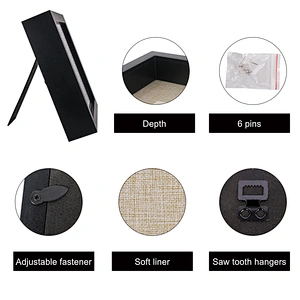 high quality deep wooden photo box frame home decor decoration picture frame standing photo frame with medal awards
