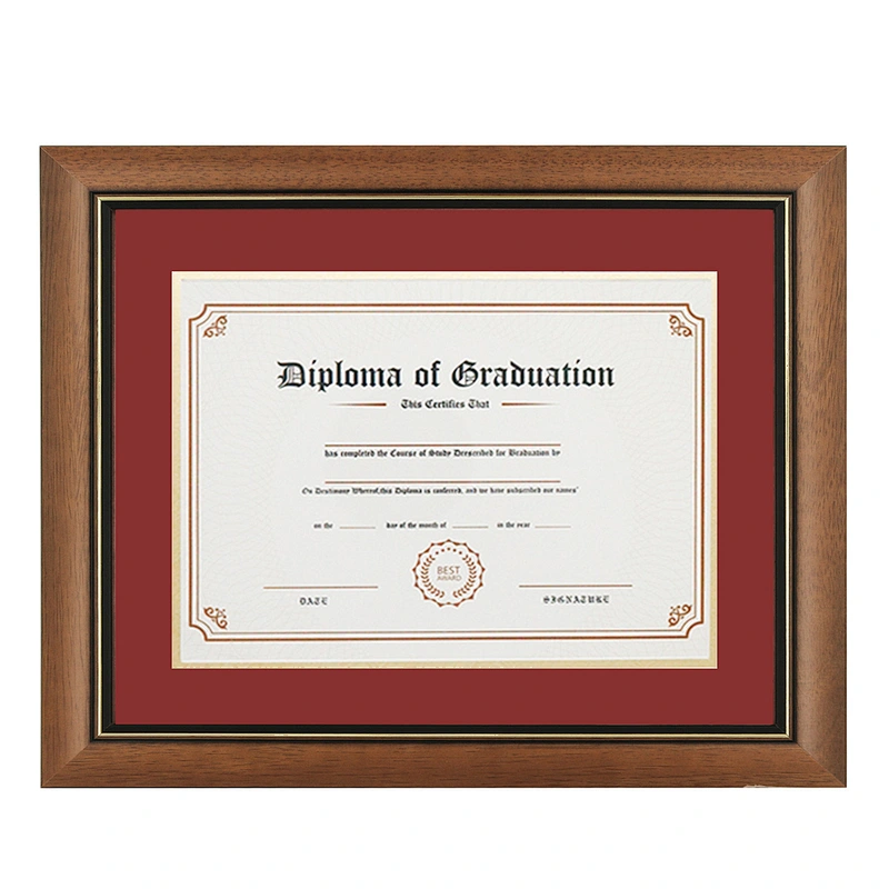 Beautiful 8.5*11 Wood Finish Photo Frame Certificate Diploma Display Frame