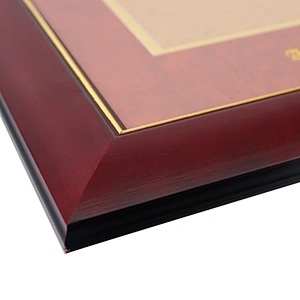 Classic Cherry Red Wood Diploma Frame Wholesale with Medallion Holder and Institute Name Gold Foiling