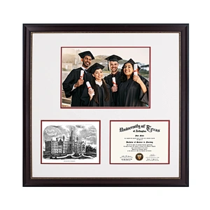 Classic US Style Three Documents Certificate Diploma Graduation Picture Frame