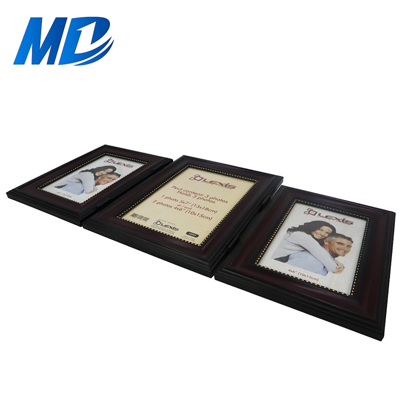 Tabletop PS Photo Frame 4x6 5x7 Hinged Threefold Picture Personalised Photo Frames,Glass Front,Fit for Stands Vertical