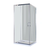 French Home Bathroom Affordable 2 Sided Glass Shower 90x90 Tempered Glass Room Modern Shower Enclosure