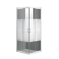 China Factory Wholesale 80x80CM Shower Enclosure Retractable Aluminum Frame  Coating Glass Shower Cabins