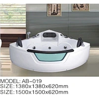 Eco-Friendly Pinghu Massage Whirlpool Massage Clear Triangle Shaped Bathtub