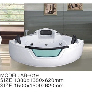Eco-Friendly Pinghu Massage Whirlpool Massage Clear Triangle Shaped Bathtub