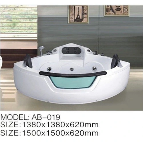 Eco-Friendly Pinghu Massage Whirlpool Massage Clear Triangle Shaped Bathtub