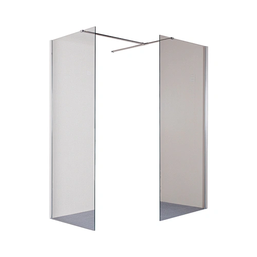European Style Home Bathroom 2 Doors Walk In Glass Shower Doors Frameless Design Shower Screens