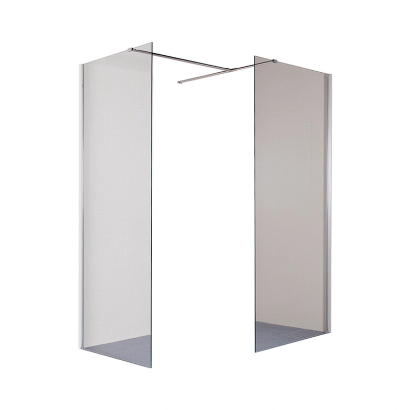 European Style Home Bathroom 2 Doors Walk In Glass Shower Doors Frameless Design Shower Screens