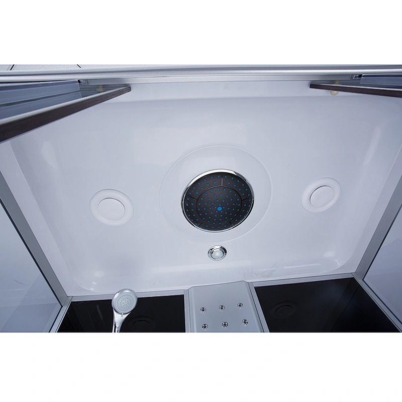 Rectangle shower cabins with black painted backglass