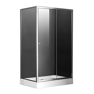 Modern White Tray Rectangle Shower Cabin Sliding Tempered Glass Door Shower Enclosure