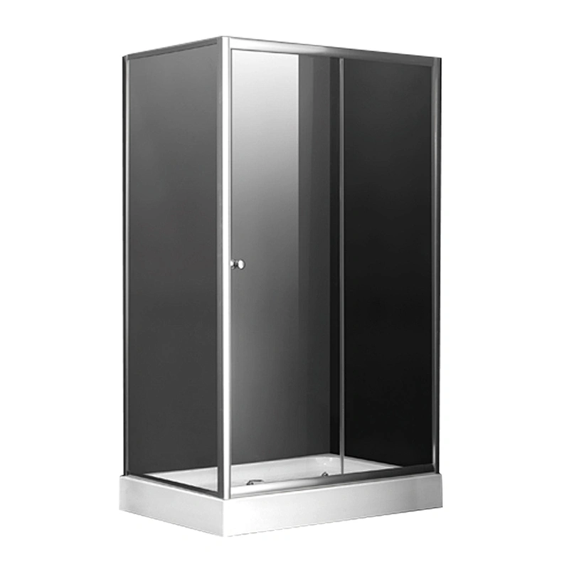 Modern White Tray Rectangle Shower Cabin Sliding Tempered Glass Door Shower Enclosure