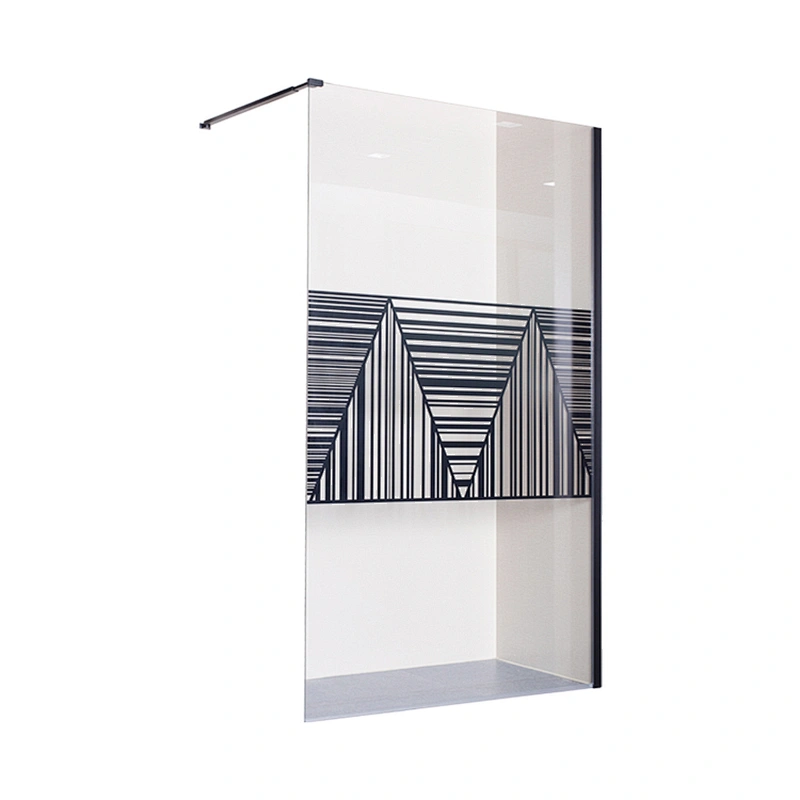 Simple Walk In Shower Door New Design Black Painting Aluminium Factory Sales High Quality Shower Screen
