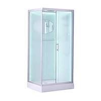 Hotel corner bath slide glass mini portable shower room
