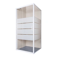 New Design White Painting Aluminium Frame Corner Shower Cabin Easy Clean Glass Shower Door Hinge Shower Enclosure