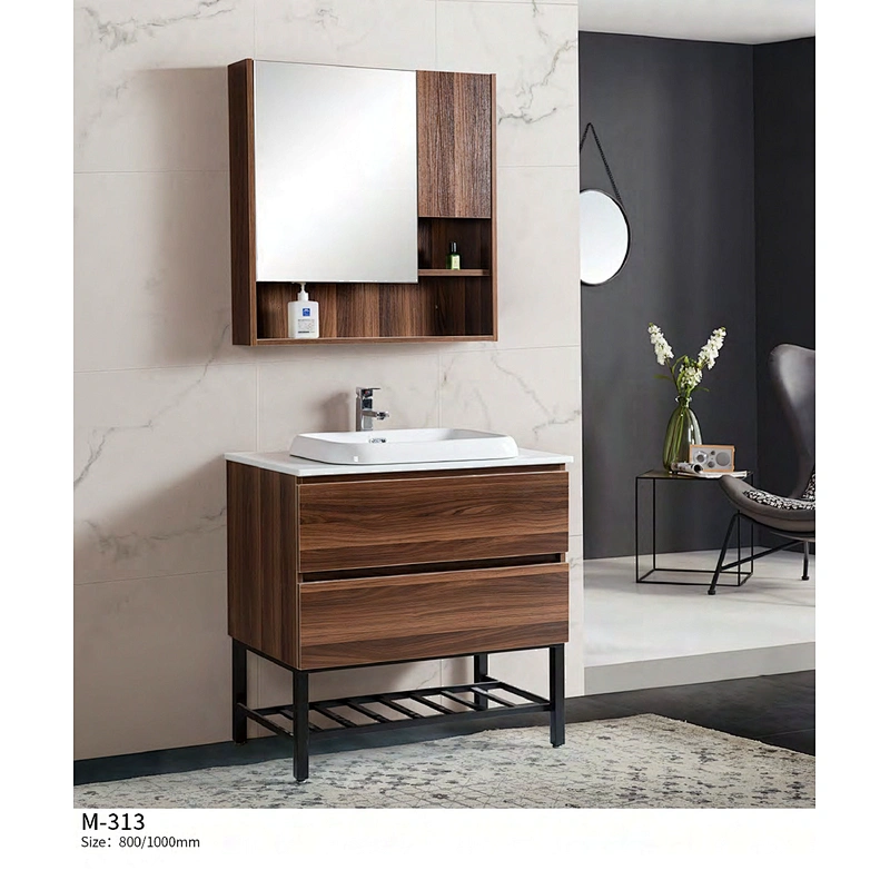 Factory Directly Quality Mirror Plywood Bathroom Standing Cabinet
