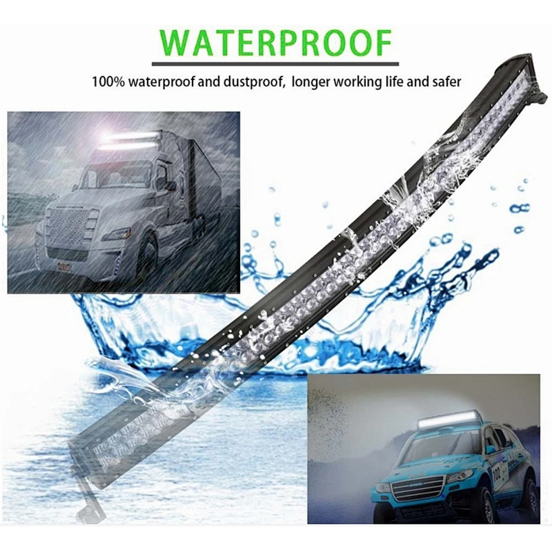 Curved 240w LED bars spot flood combo, AUTO+Lighting+System 240W led strobe light bar for heavy duty offroad vehicles