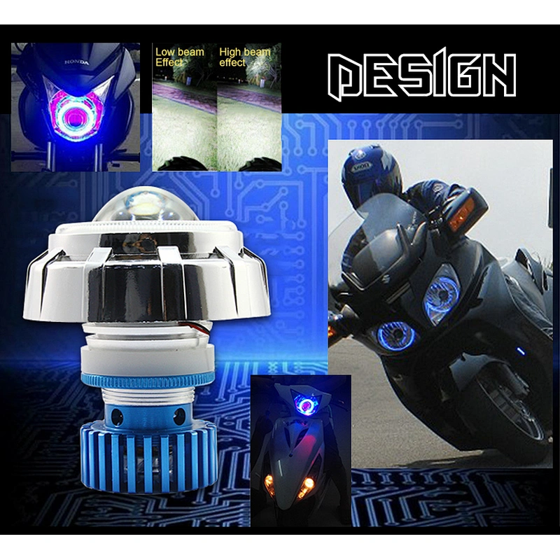 Double angel eyes devil eye led headlight thailand motorcycle spare parts