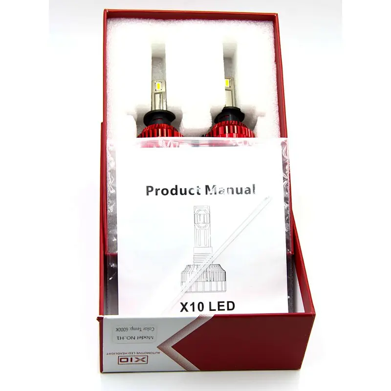 Faro auto LED X10 headlight Super lighting 6000lm 9005 led headlight bulb H1 H3 880 881 auto car led headlight