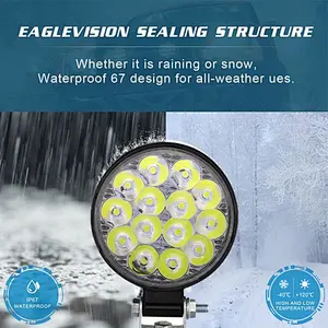 LUJIA 14 led work light, mini 42W led truck light Auto Led working Headlight IP67 Waterproof LED offroad light