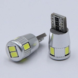 Powerful 10-32V DC AC 100lm 2w 0.17A T10 5630 6smd led light CANBUS