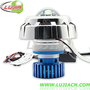 Double angel eyes devil eye led headlight thailand motorcycle spare parts