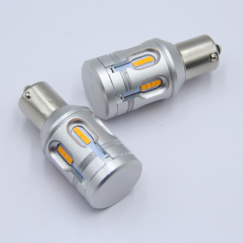Bulb T20 Ba15s Bau15s Canbus Car Rear Light Amber Turning Signal Lamp No Error 7443 Auto 12v For 1156 24smd Csp Led