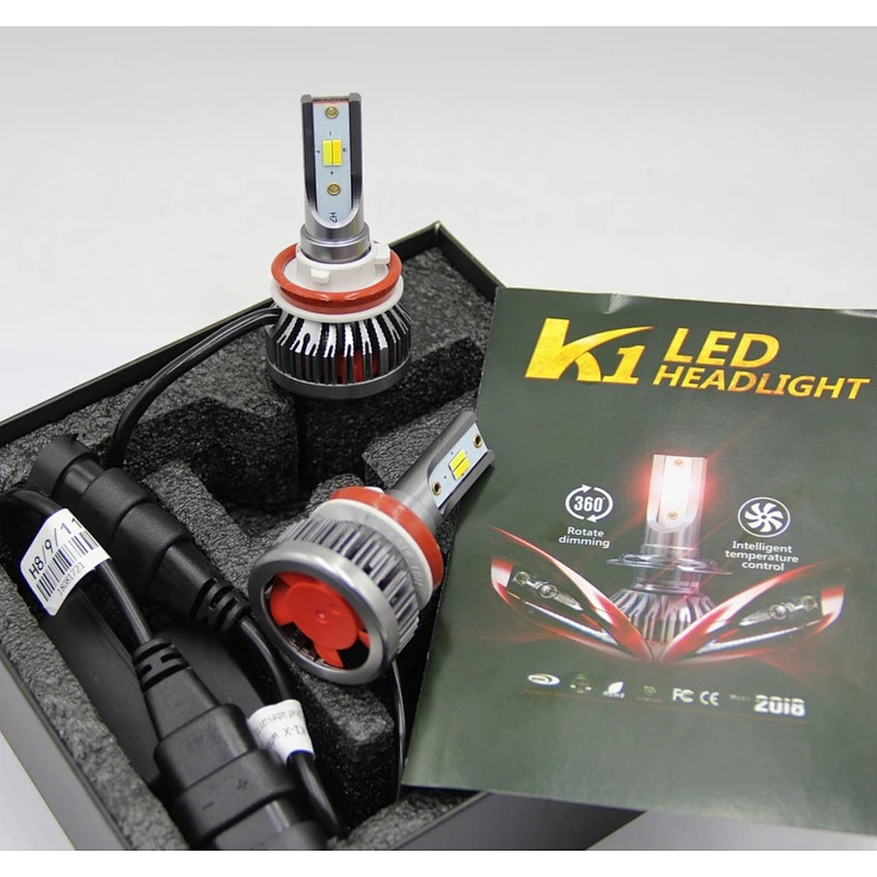 car led lights spare parts K1x 26W 4000lm Fog Light Dual Color White/amber H11 H4 H7 H1 H3 9005 HB3 9006 HB4 Auto LED headlight