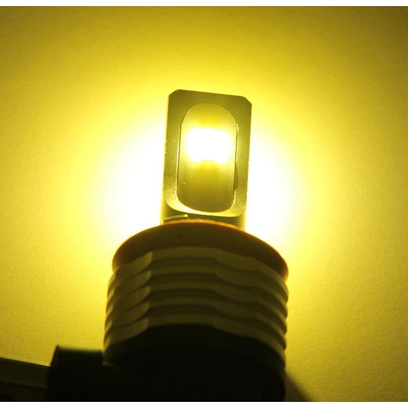 10-60v H11 fog light led yellow 6SMD 30W LUMILEDS chip H8 H9 LED car fog drl light 3000K