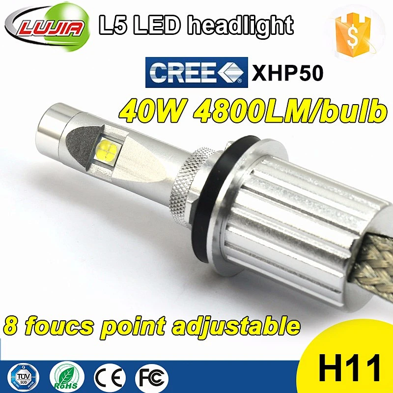 Lujia 2017 Unique Design H8 H11 H16 LED Headlight Bulb High Bright 9600LM L5 LED Headlight for Motor/Car/Truck with XHP50 chip