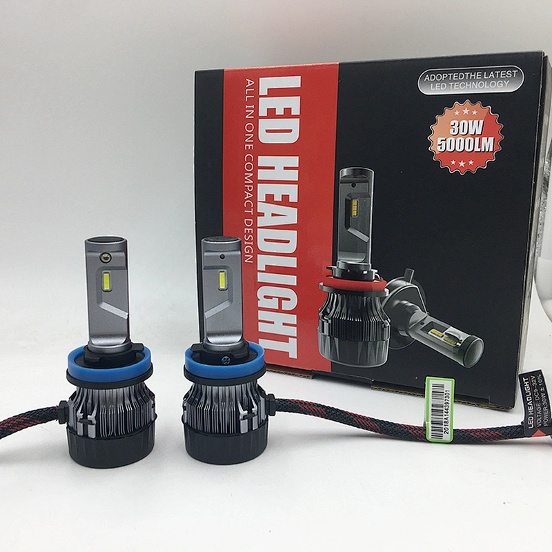 Brand chip all in one compact design 30w 5000lm 6500K led auto lighting system headlight