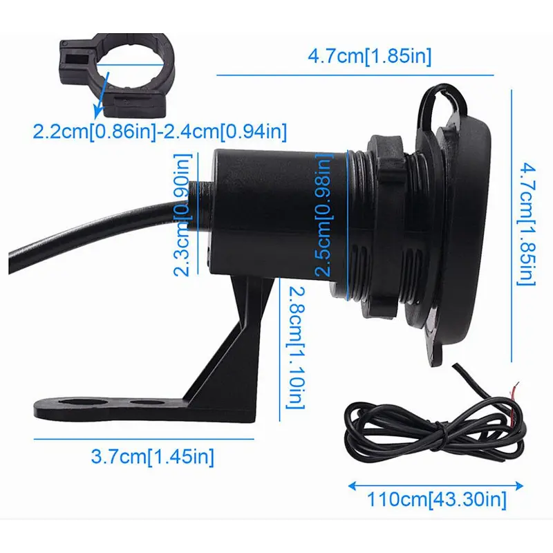 2020 New hot-sale Waterproof Mobile Phone Fast Charging QC3.0 dual USB port Car Charger 12V